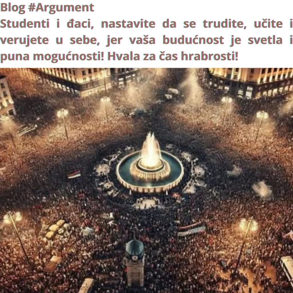 Studenti i đaci, hvala za čas hrabrosti!