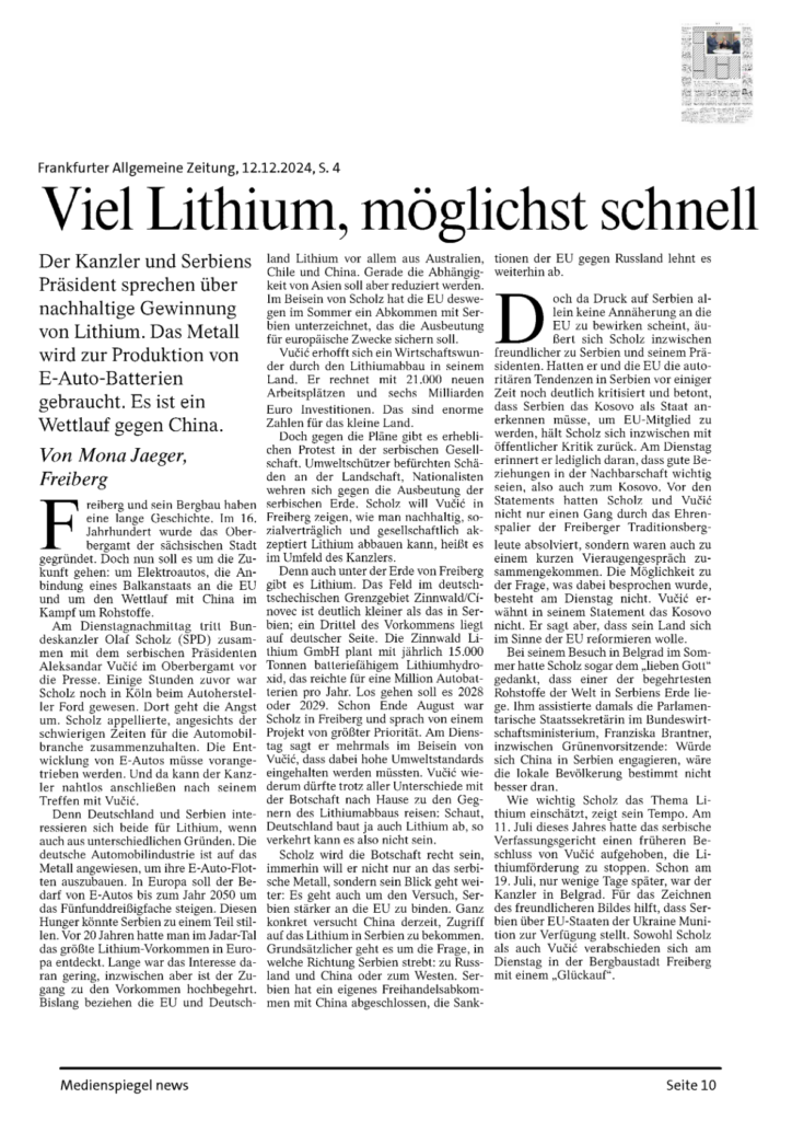 Članak iz Frankfurter Allgemeine Zeitung