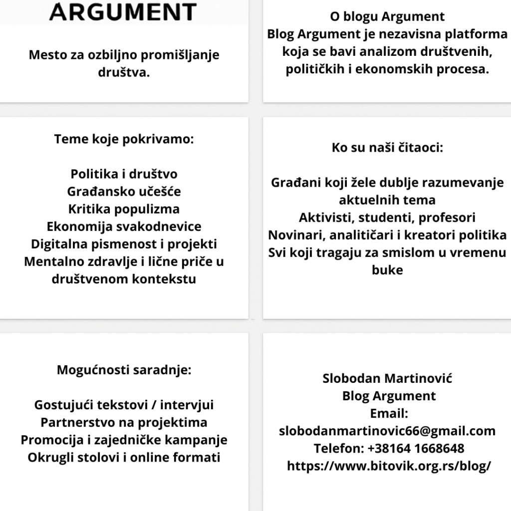 O blogu Argument